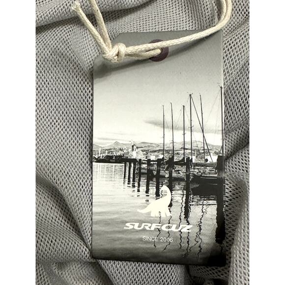 Surf Cuz Swim Trunks Quick-Dry Elastic Waistband Grove Pattern Orange/Green NWT - Picture 7 of 9